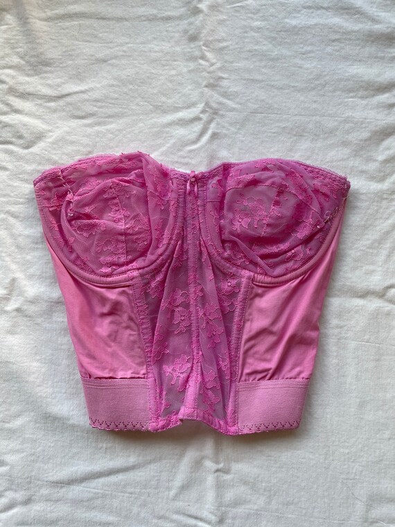 pink lace bustier top