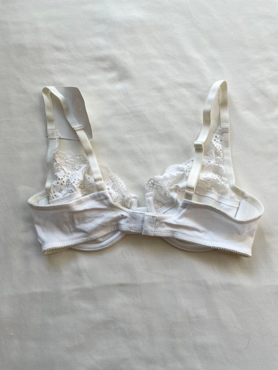 Vintage Dior white cotton bra, size 34C #10205 - image 4