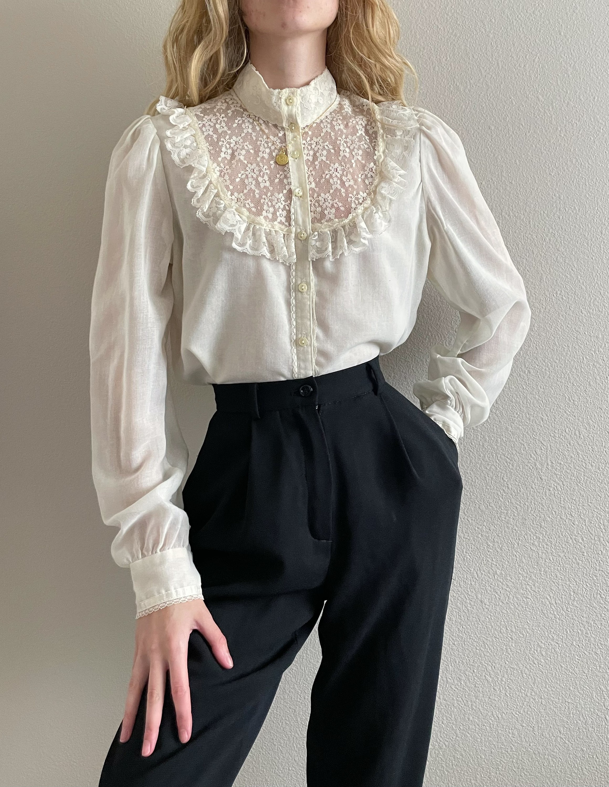 Vintage Gunne Sax Victorian Cotton Blouse, Size XS-S - Etsy