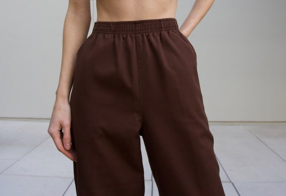 Vintage brown easy pants, size 8 petite //0042