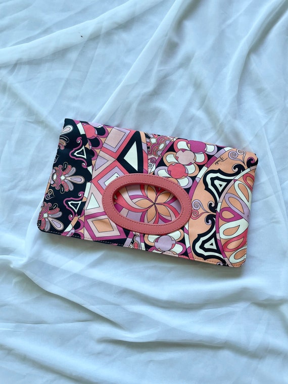 Vintage 70s Emilio Pucci clutch bag, folding, psy… - image 2