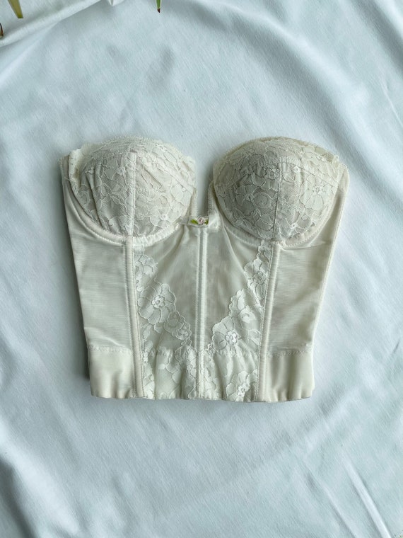 Vintage cream beige bustier, 36A