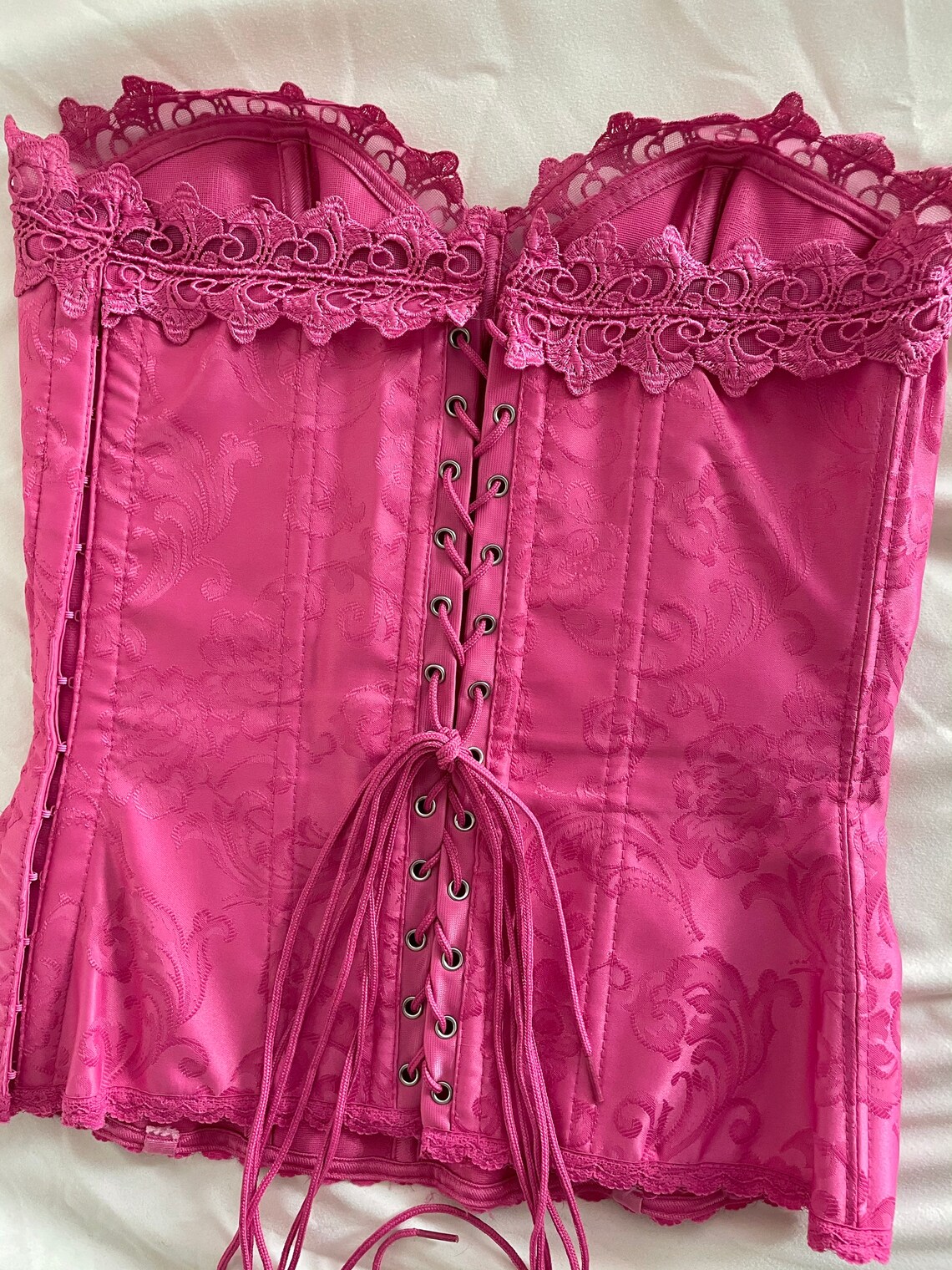 Vintage Y2K sweetheart hourglass pink corset boned size 34 | Etsy