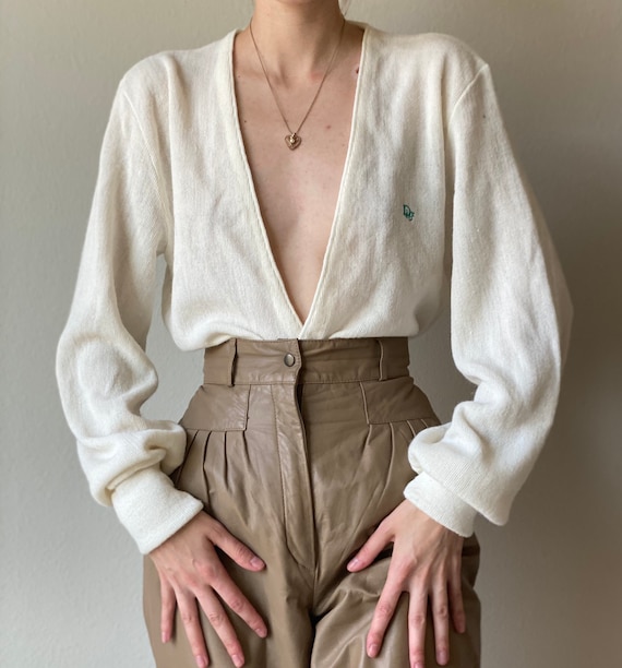 Vintage Dior ivory cardigan, large