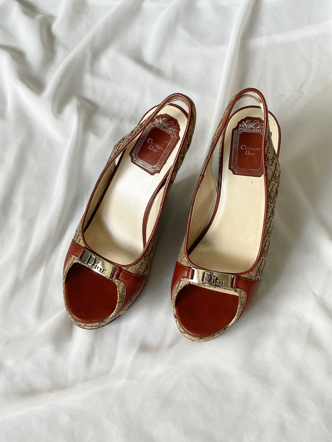 Vintage Christian Dior Monogram Platform Shoes, Size 36 EU 10216 - Etsy
