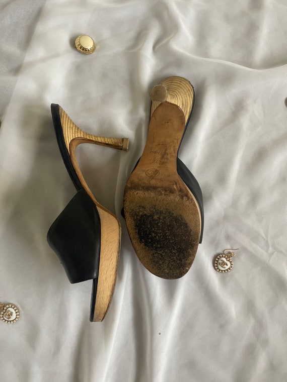 Authentic Vintage Chanel black shoes, heels, size… - image 3