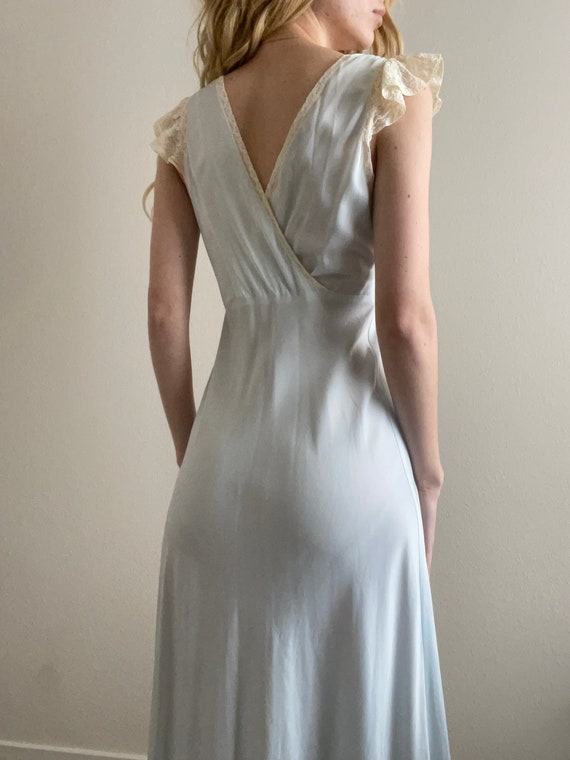 Vintage 1940s powder blue satin gown/slip dress, size… Gem