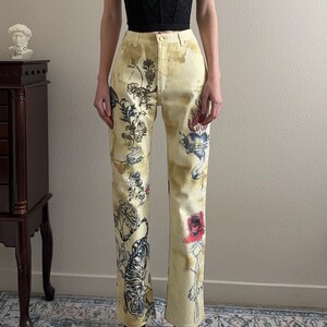 Jean Vintage Roberto Cavalli – Printemps-été 2003 – Imprimé Tigre – Taille S