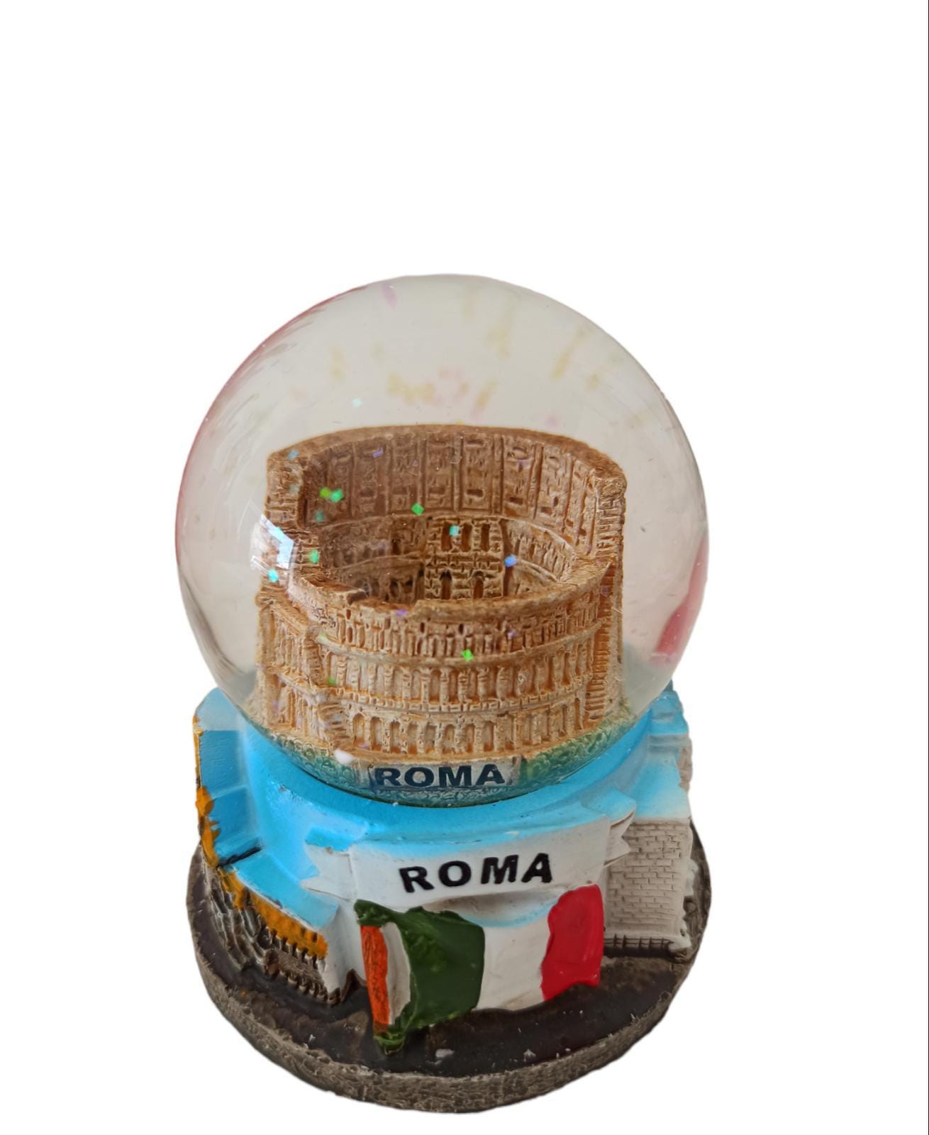 Sfera di vetro Babbo Natale con alberi 15x10x10 cm | vendita online su