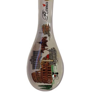 Ladle Rest Rome Ceramic Souvenir Handmade Made in Italy