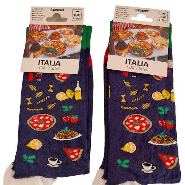 1 paire de chaussettes de cuisine brodées en coton italien