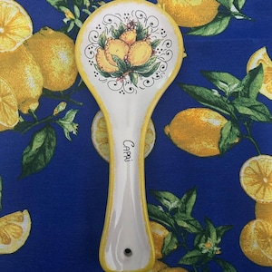 Ceramic Spoon Rest from Naples, Capri, and Sorrento with a Free Tea Towel