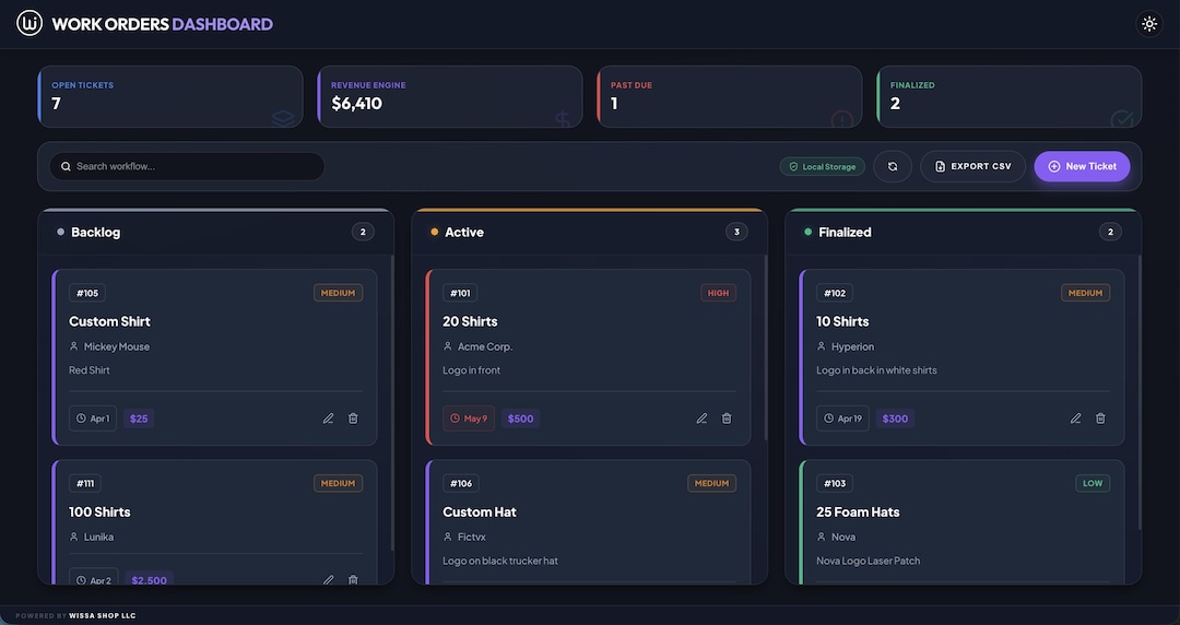 Professional Work Order Tracker - Standalone App - No Subscription ...
