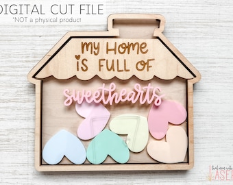 Sweetheart House - Digital Download - Laser Cut Datei - Valentinstag - Herz Datei -
