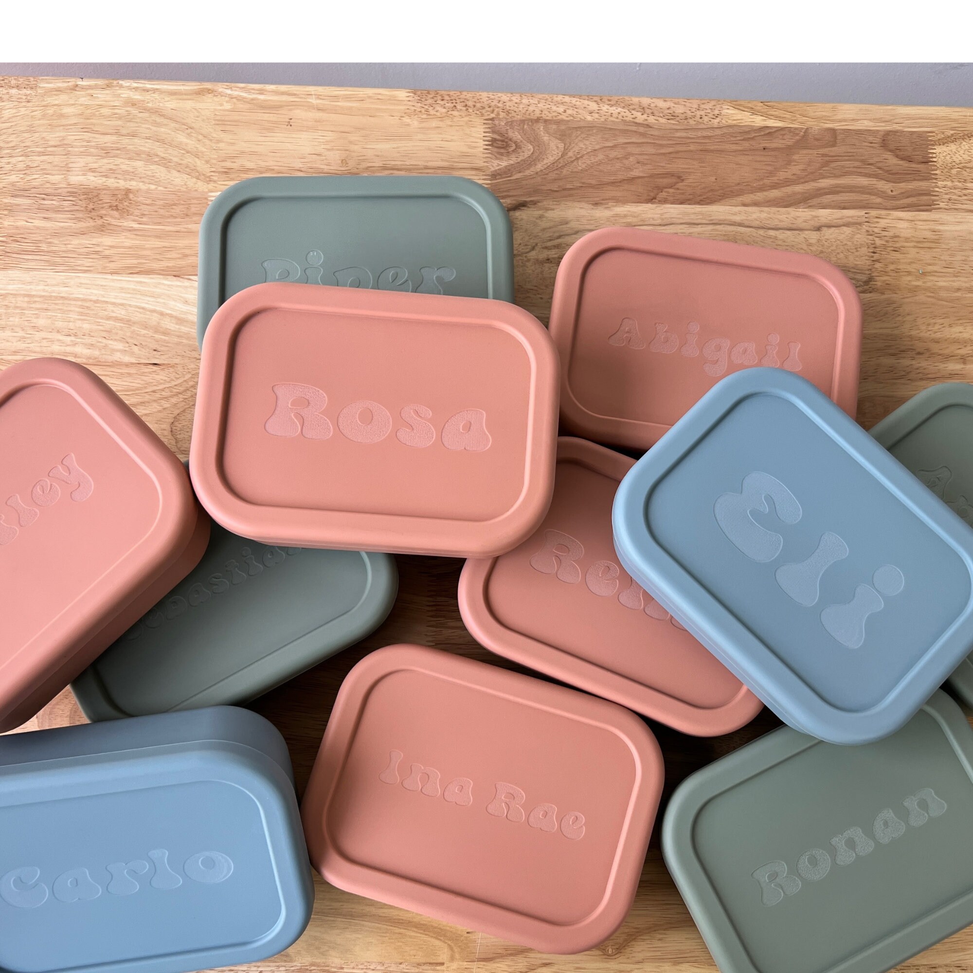 Custom Silicone Lunch Box with Personalization, Work or School Meal Reusable Container with Name