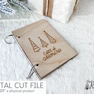 Cartões de Natal Passado Laser SVG Digital Download Porta-cartões de Natal Keeper