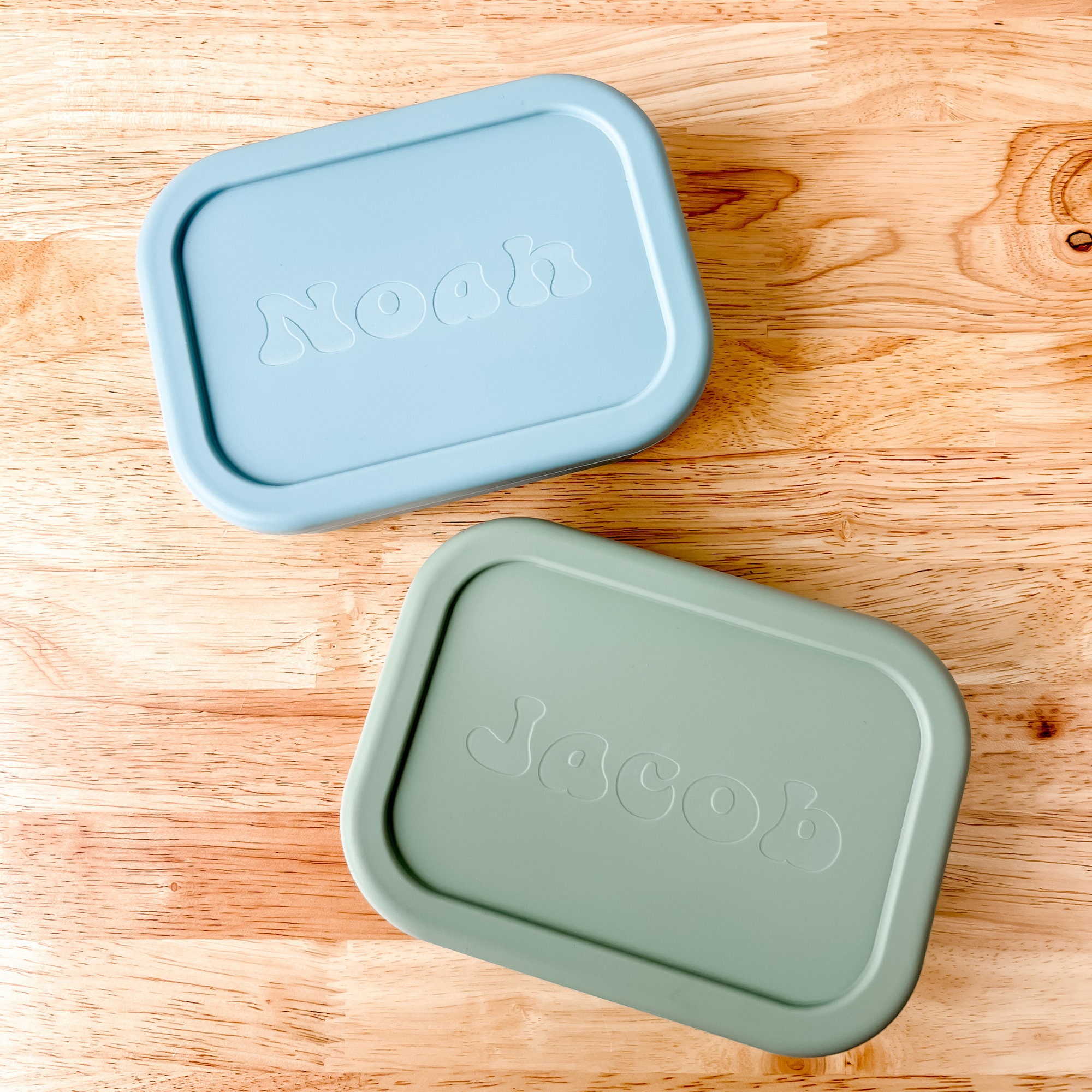 Custom Silicone Lunch Box with Personalization, Work or School Meal Reusable Container with Name