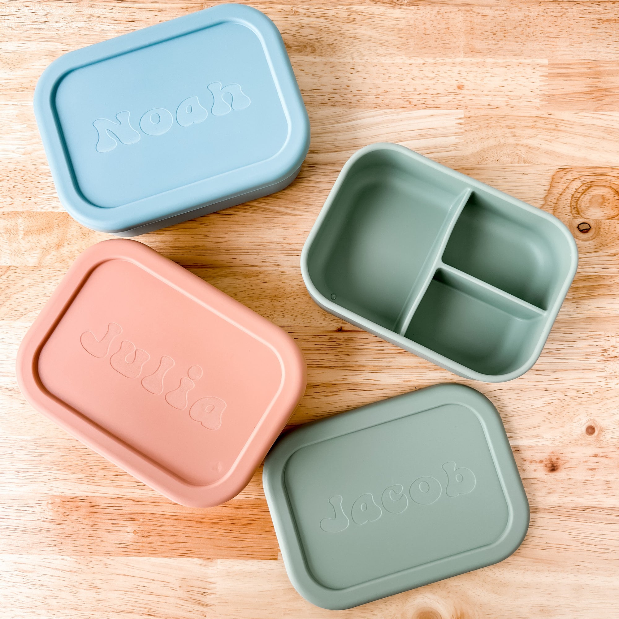 Custom Silicone Lunch Box with Personalization, Work or School Meal Reusable Container with Name