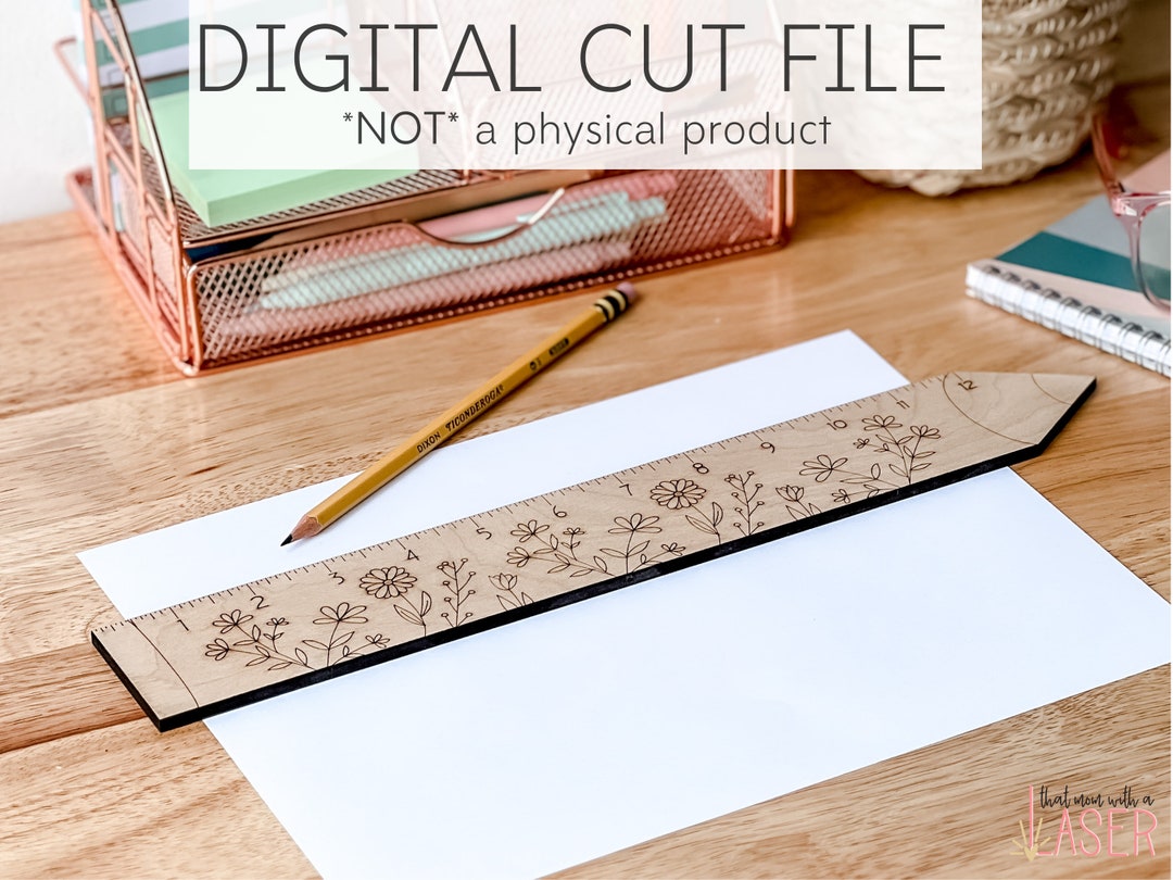 Floral Teacher Pencil Ruler SVG, Digital Download, Laser Cut and ...