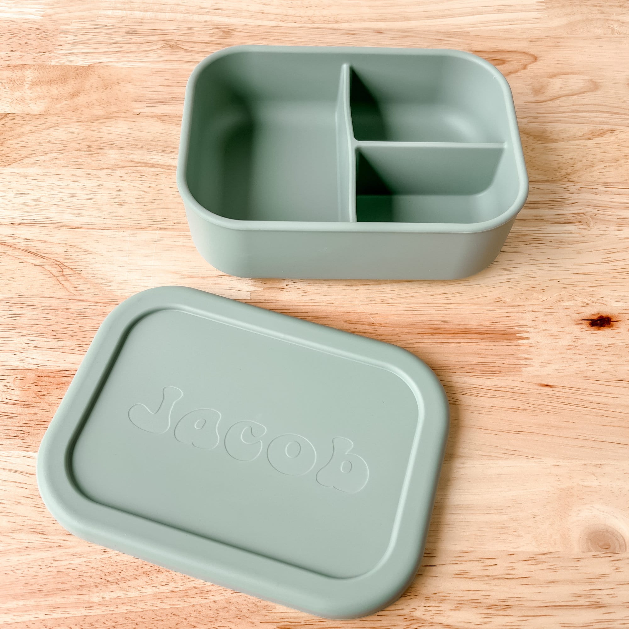 Custom Silicone Lunch Box with Personalization, Work or School Meal Reusable Container with Name