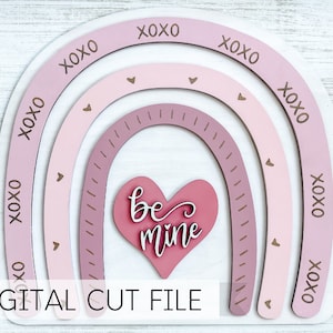 Valentijnsdag SVG - digitaal bestand - Lasergesneden bestand - Boho Rainbow - DIY Craft - Rainbow Decor