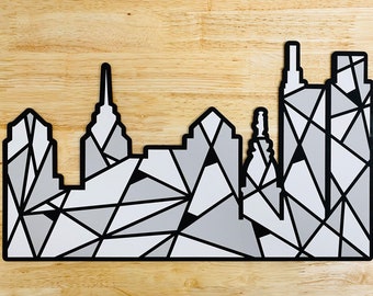 Geometric Philadelphia Skyline| Digital File| Laser Cut File