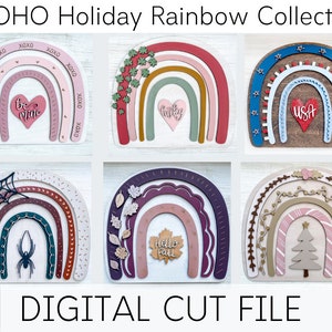 Boho Rainbow SVG - Digital File - Laser Cut File - DIY Craft Rainbow - Winter - Spring - Summer - Fall - Holiday Rainbow