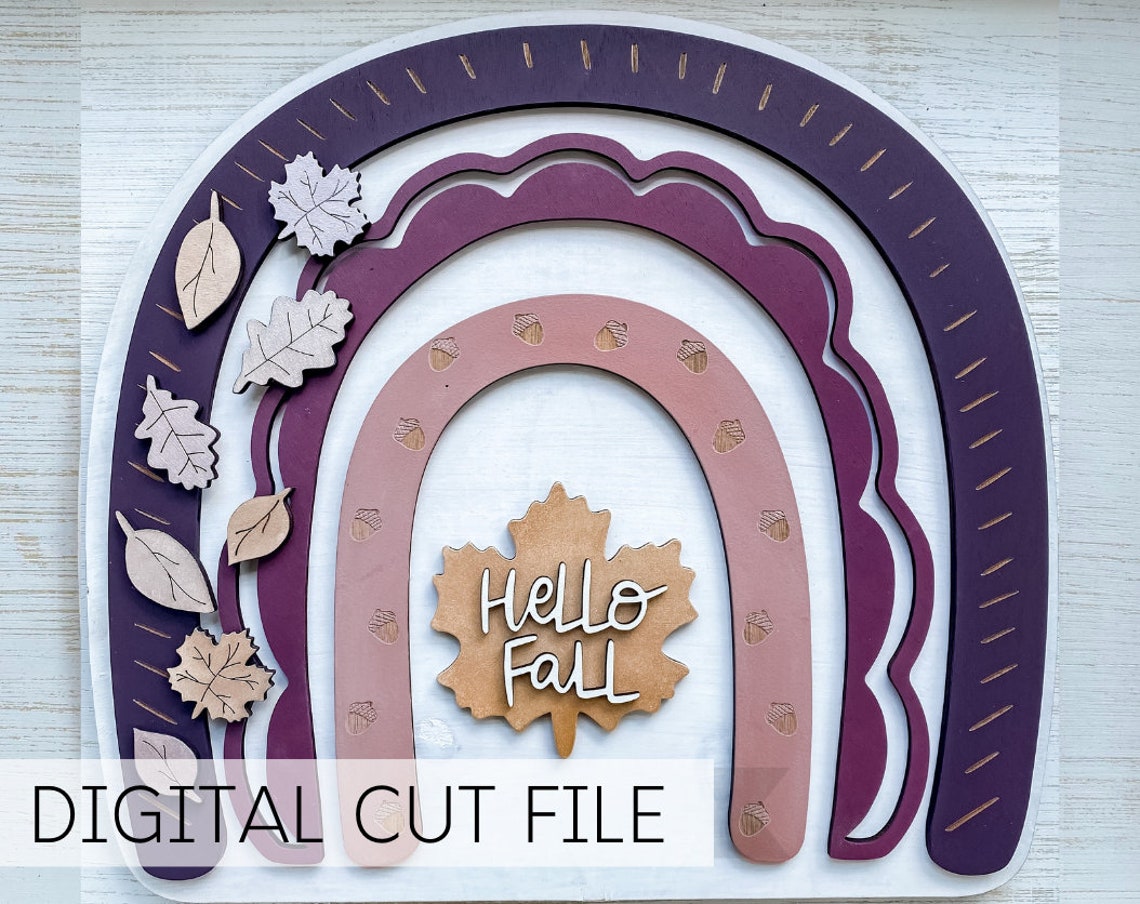 Fall Boho Rainbow SVG - Digital File - Laser Cut File - Boho Rainbow ...
