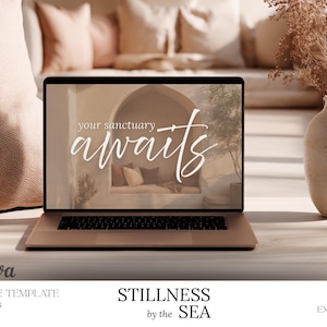 Wellness Retreat Website Template: Coastal Canva Design