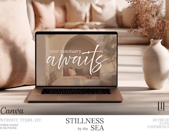 Wellness Retreat Website Template: Coastal Canva Design