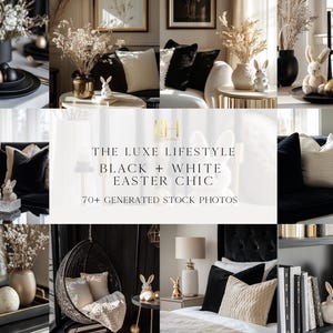 Black & White Easter Stock Photo Pack: Luxe Lifestyle (2160x2160 JPEG)