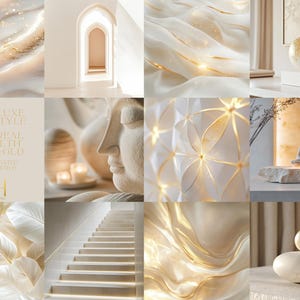 Eteriskt vitt & guld Stockfoton: Lyxig livsstil Andlig himmelsk bild (100+)