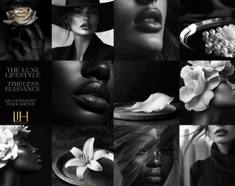Luxury Black and White Stock Photos: Editorial Fashion (Digital Download)