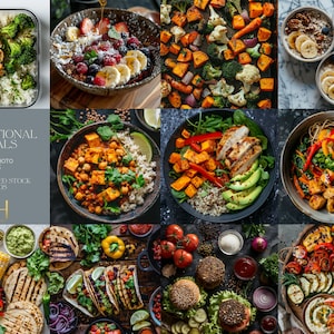 Ernährungs-Mahlzeiten Stock-Foto-Pack | Meal Prep Stock Fotos | Ernährungscoach Stock Fotos | Gesundes Essen Stock Fotos