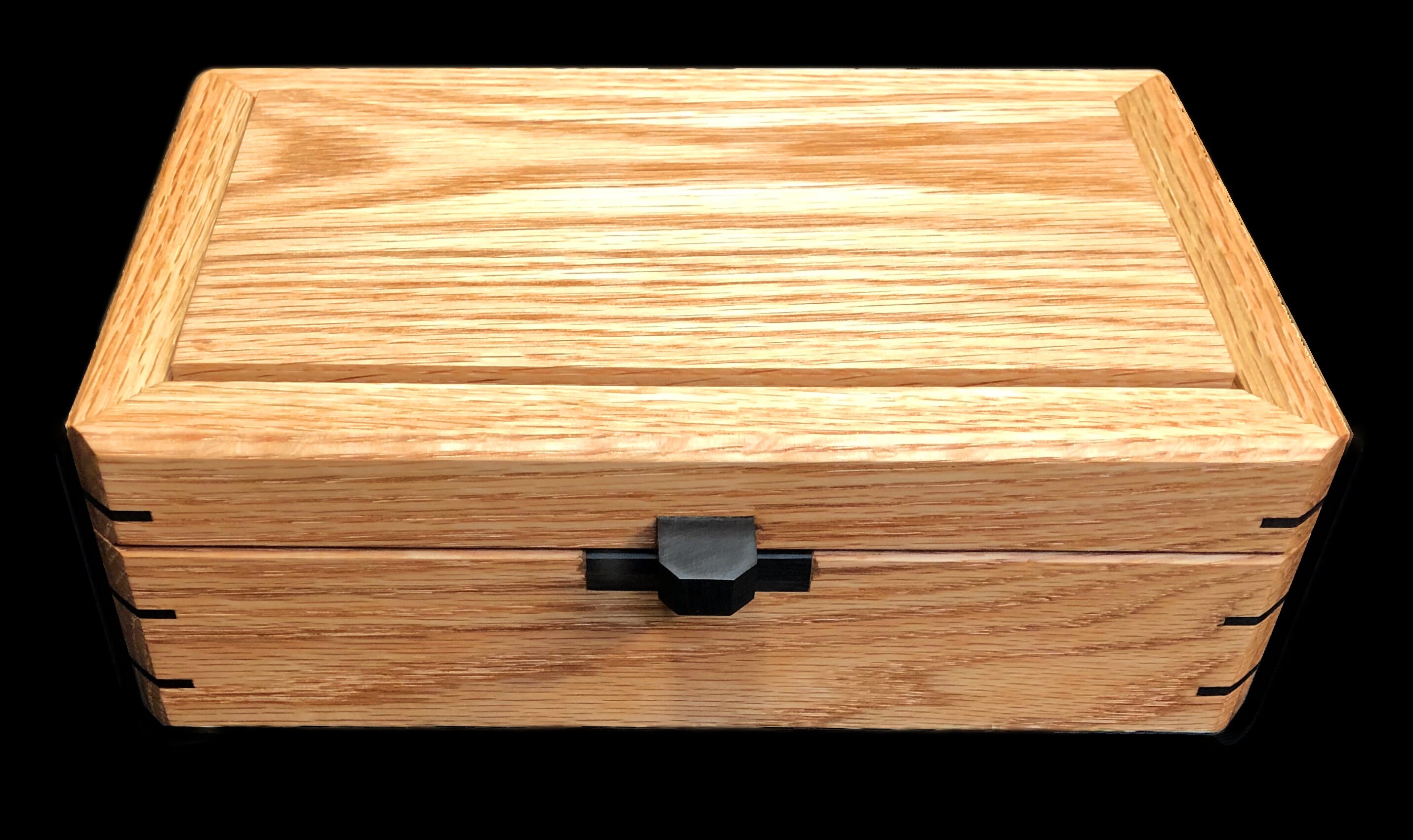 Red Oak Medium Jewelry Box w/Ebony Handle Etsy