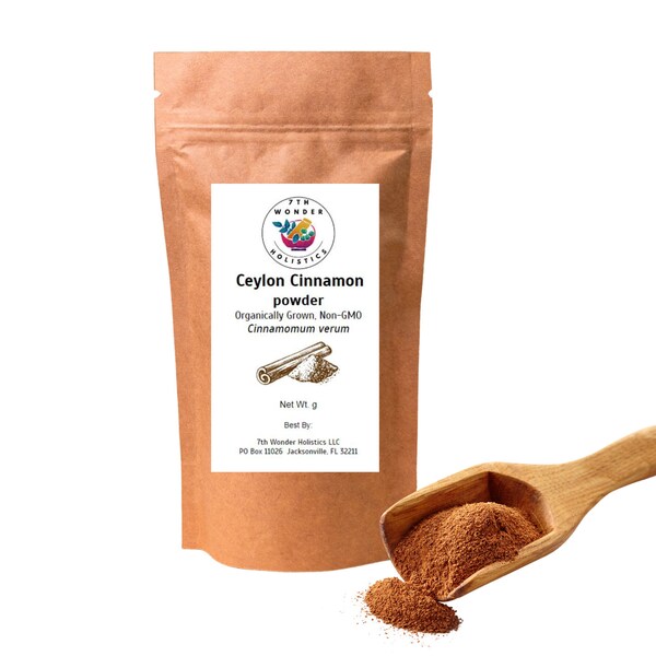 Ceylon Cinnamon powder. True cinnamon. Cinnamomum zeylanicum or Cinnamomum verum. Medicinal organically grown cinnamon powder supplement