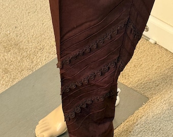 Chocolate color pure cotton Pant style salwar with lace work p81