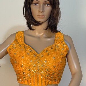 Mustered color Milan silk bridal ready blouse:size 40”42”