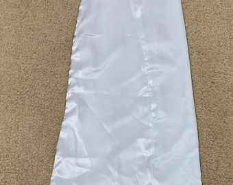 Enagua de sari de satén blanco, cintura ajustable (122-132 cm)
