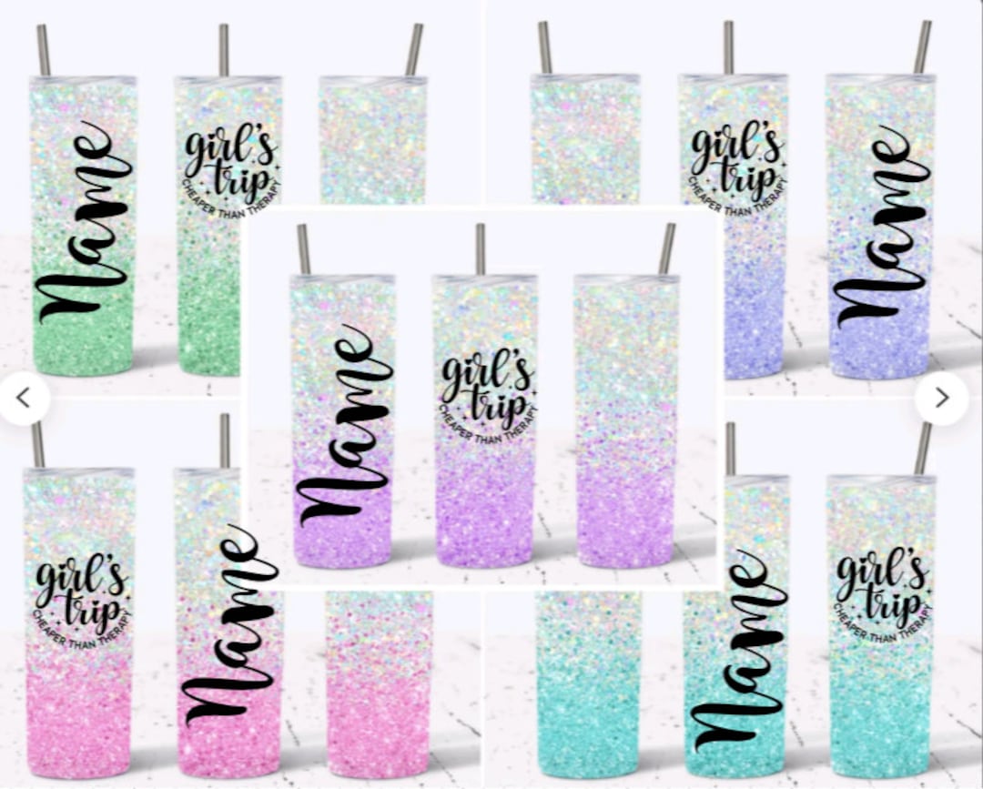Personalized Girls Trip Glitter Tumbler. Custom Girls Trip Stainless ...