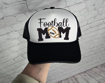 Custom Football Mom hat. Football Mom hat with number.