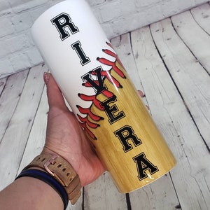 Personalized Baseball Tumbler. Custom made Baseball cup. Custom made Cup. Baseball cup with name. Stainless Steel Tumbler. Skinny Tumbler.