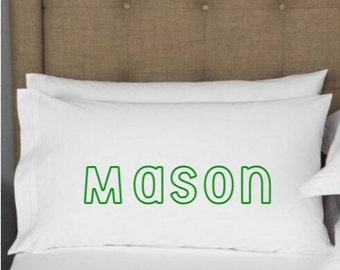 Personalized pillowcase. Name pillowcase. Custom pillowcase. Boy name pillowcase. Girl name pillowcase.