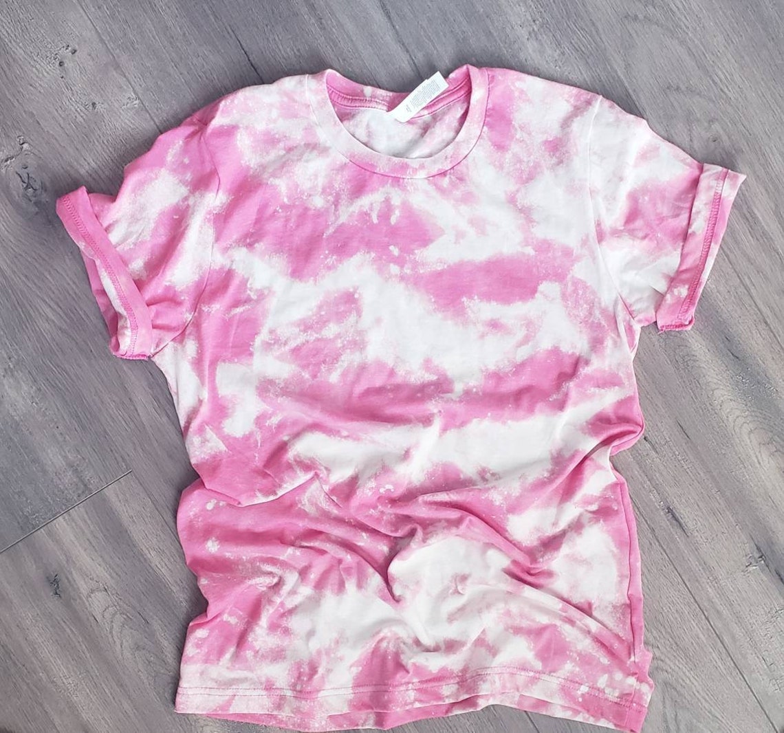 Bleached T-shirt. Pink Bleached Tee. Distressed Tee. - Etsy Australia