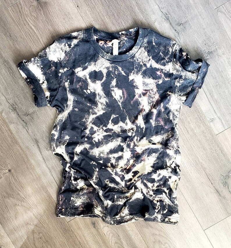 Bleached Tshirt. Grey Bleached Tee. Distressed Tee. Etsy
