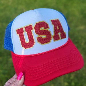 USA hat. Patriotic hat. Retro trucker hat. Fourth of july hat. July 4th hat.  Independence day hat. USA trucker hat.