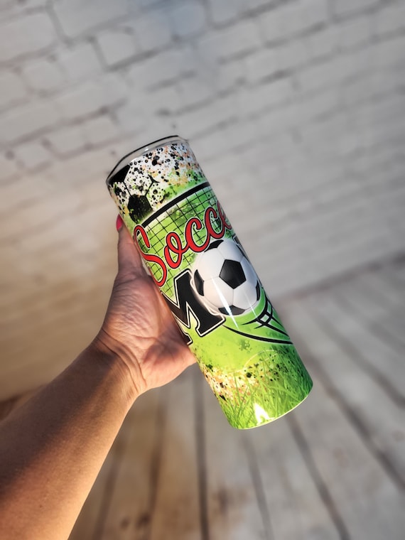 Personalized soccer Mom Tumbler. Custom made soccer cup. Custom made Cup. Soccer cup with name. Stainless Steel Tumbler. Skinny Tumbler.