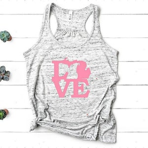 Michigan love tanktop. Michigan love racerback tanktop. Flowy racerback tanktop.