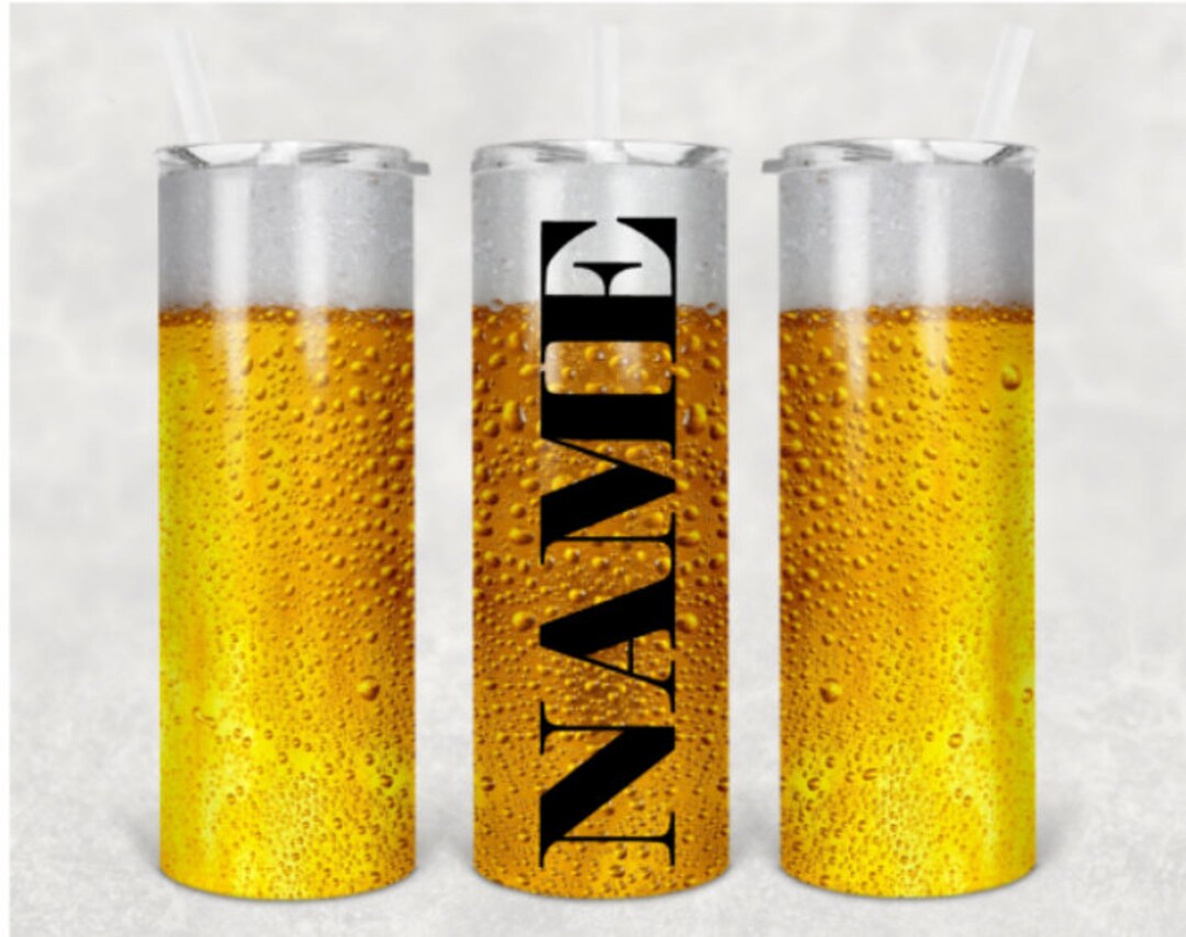 Personalized Beer Tumbler. Custom Stainlesssteel Beer Tumbler. Skinny Tumbler. Beer Tumbler