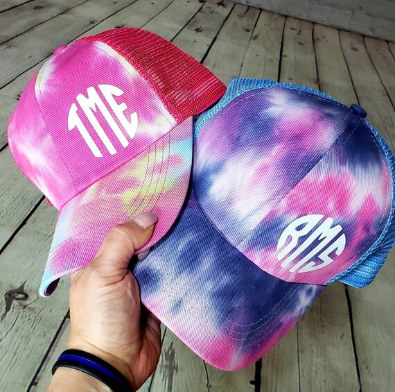 Monogram Tie Dye Criss Cross Hat 